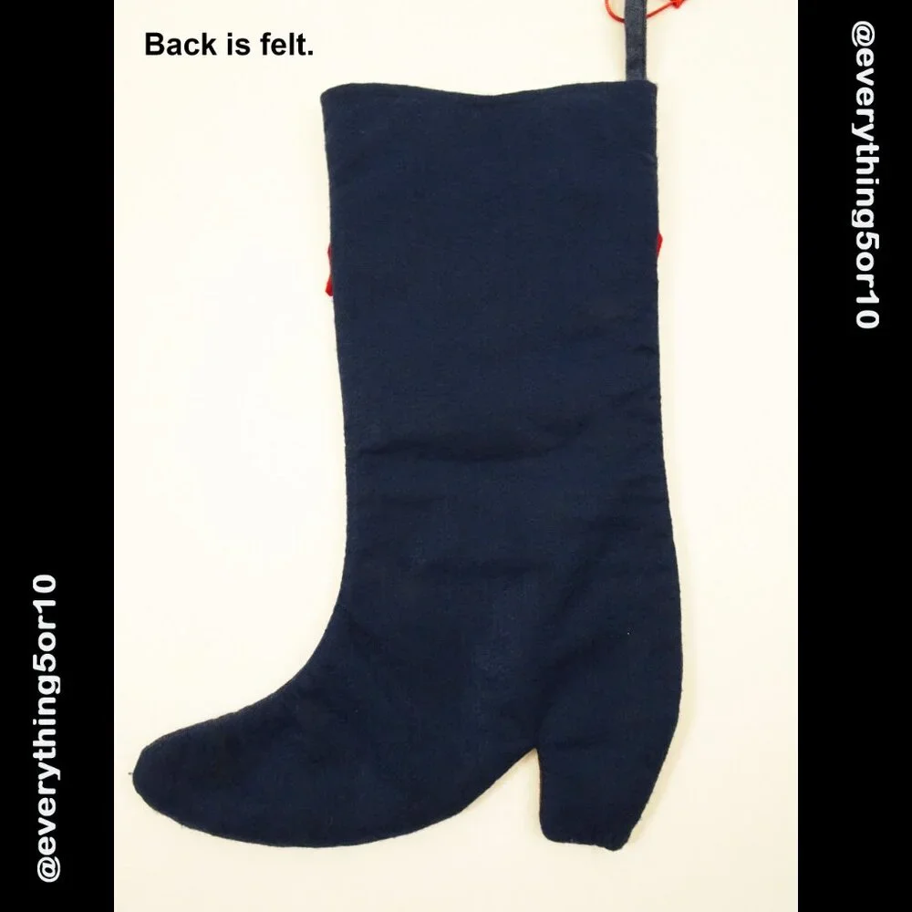 16" Handmade Denim Cowgirl Christmas Stocking Cowboy Boot Country Western CUTE! - Picture 3 of 7